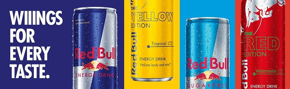 Red Bull Energy Drink Variety Pack, Red Bull Red, Yellow, and Amber ...